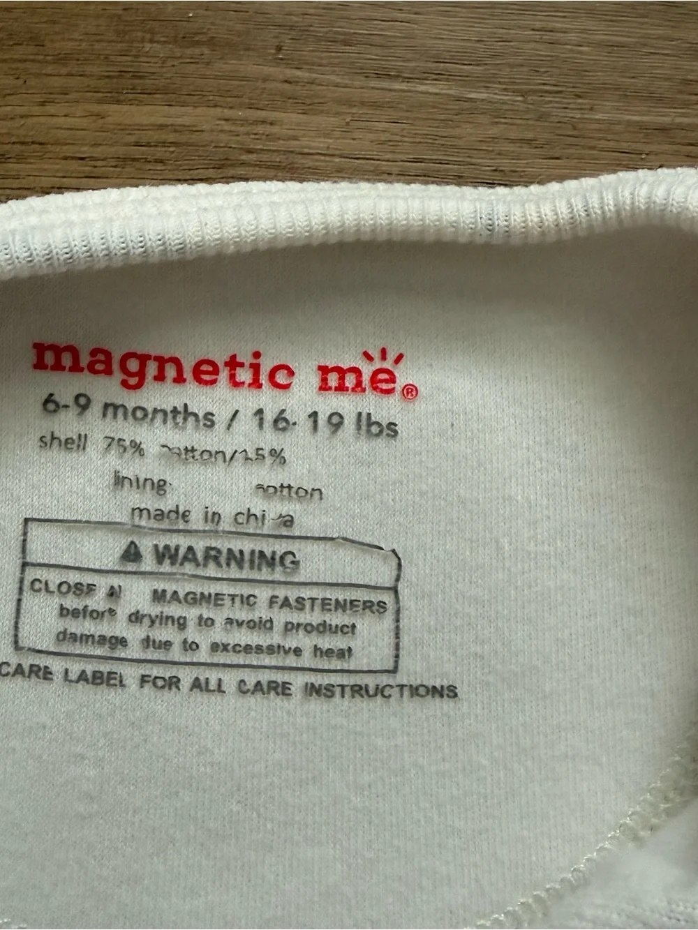 Magnetic Me Terry Floral Footie 6-9months One-Piece in White Pink Grey